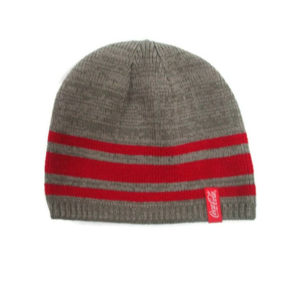 Coca-Cola Gray and Red Striped Beanie
